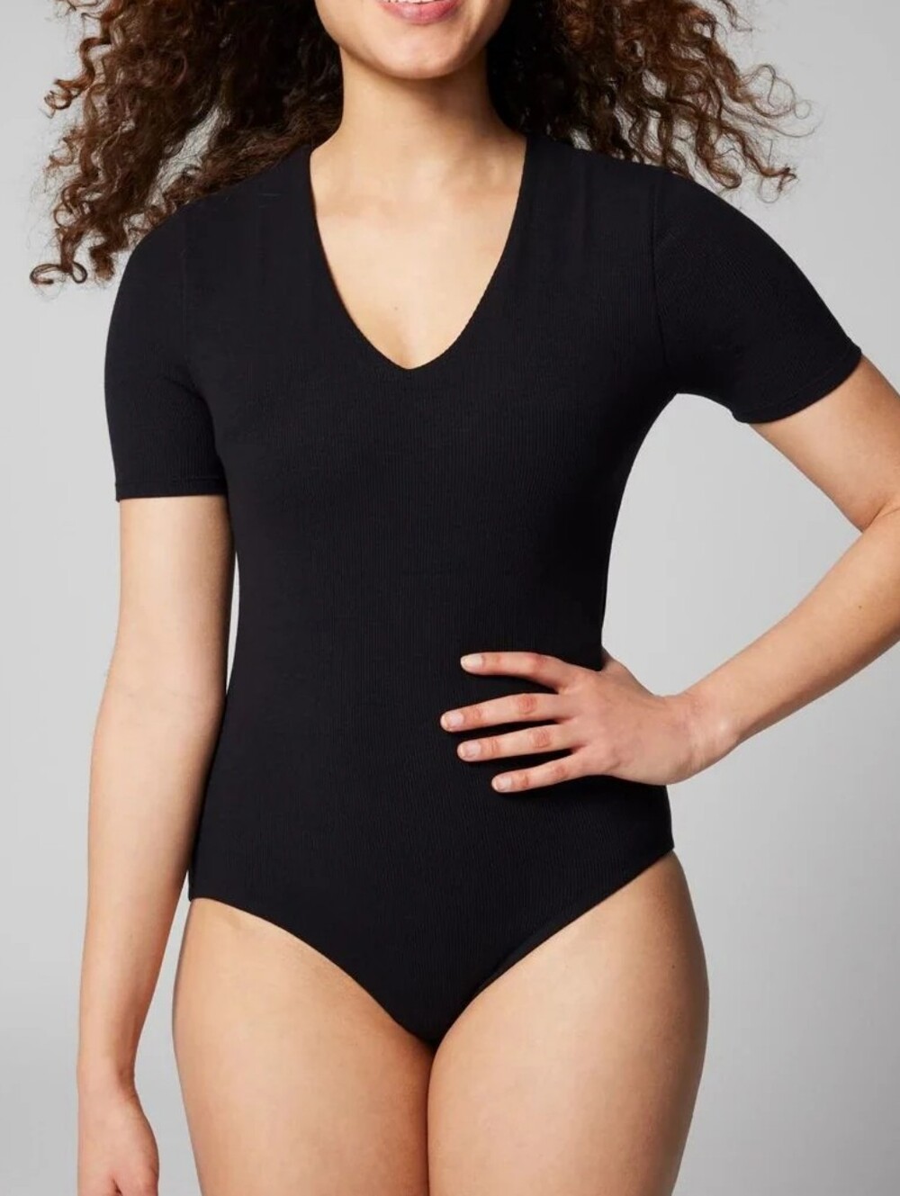 Soma XXL Black Short Sleeve Vneck Bodysuit